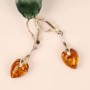 Сребърни обеци с кехлибар