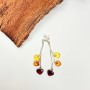 Сребърни обеци с кехлибар